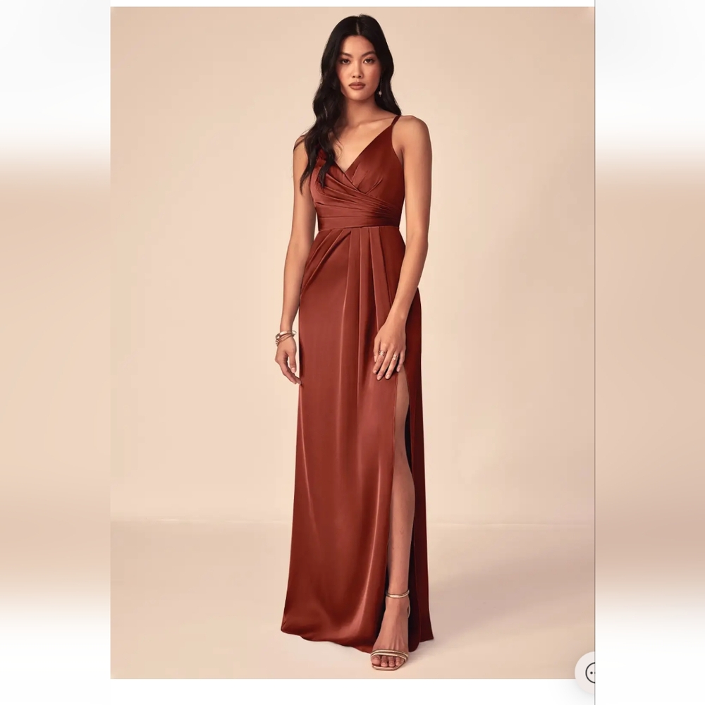 Azazie Elegant Rust Dress